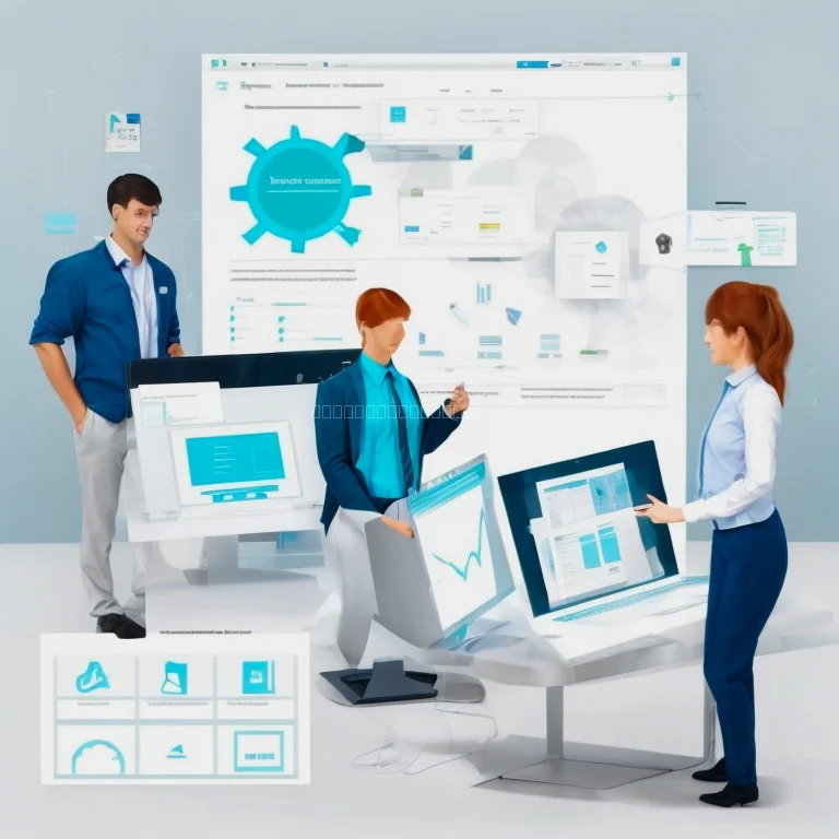 Illustration of automated workflows connecting various business applications